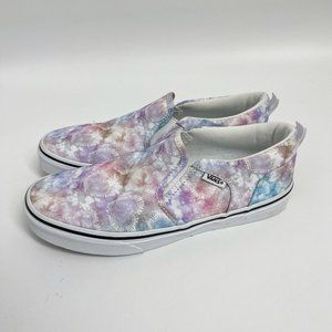 Vans Asher Heart Tie Dye Multi Canvas Slip On Skate Shoes-Asst Sz 6